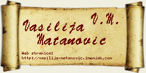 Vasilija Matanović vizit kartica
